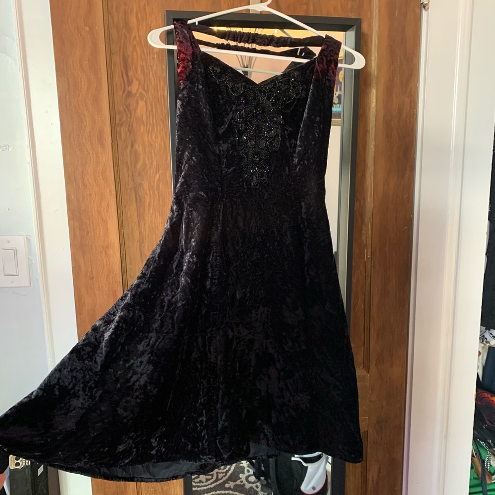 Beaded Halter Circle Skirt dress